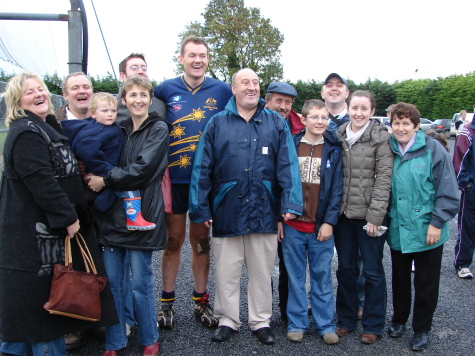 Adrian meeting up with some of his Irish relatives after the 1st test match in Galway